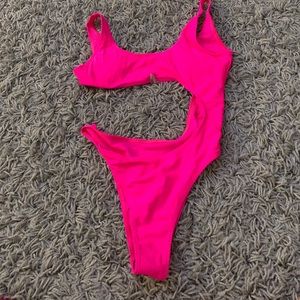 Hot pink swimsuit
